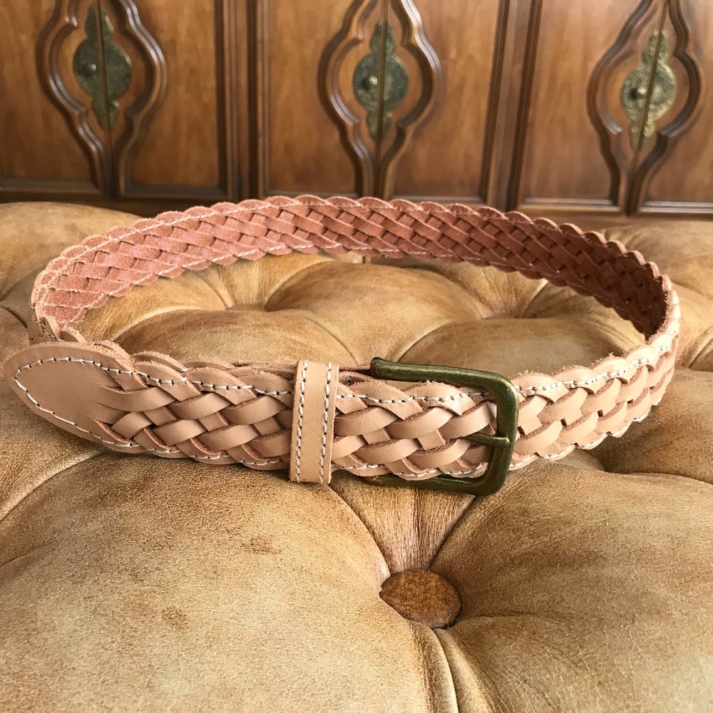 Bed Stu Meredith Braided Belt, Beige SM 32"W
